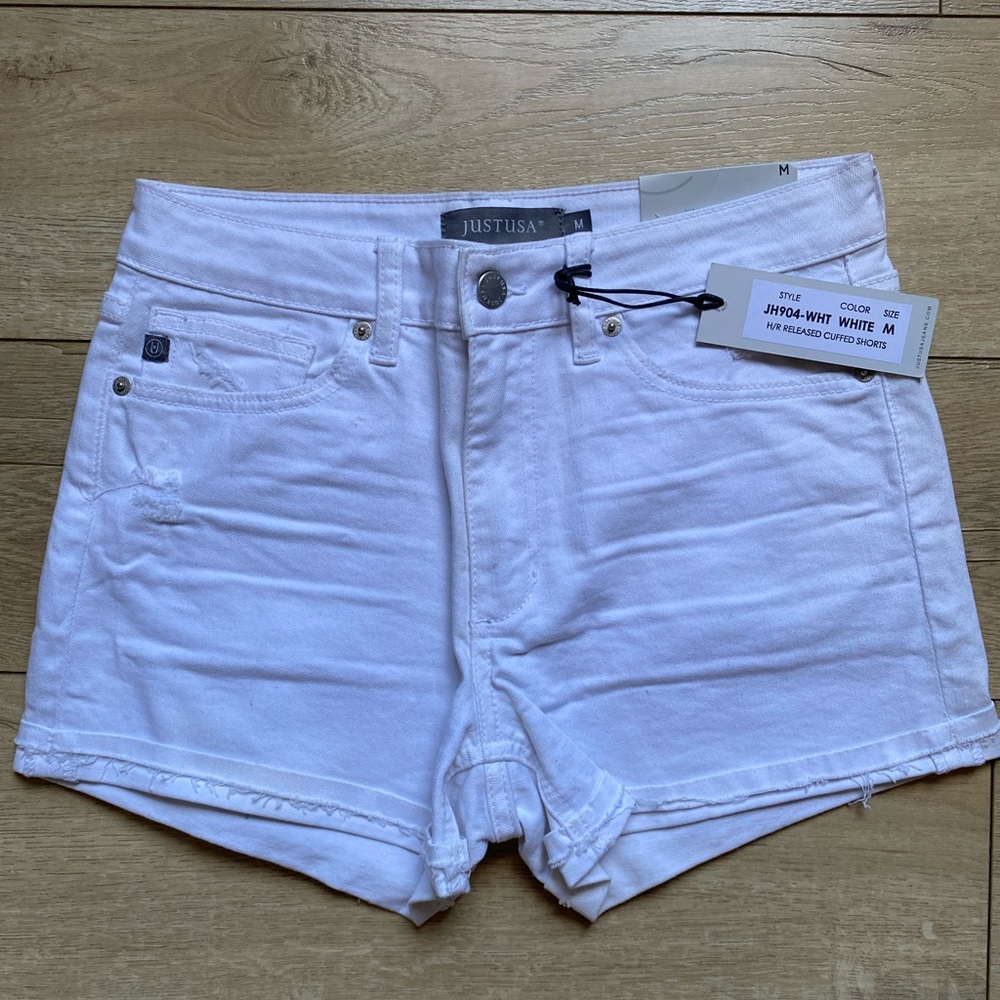 Just USA white denim shorts